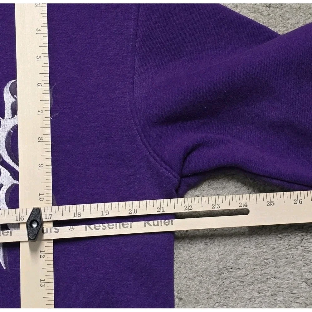 VTG Grunge Eternal Ambitions Jesus Hoodie Full Zip Purple Men L Affliction Style